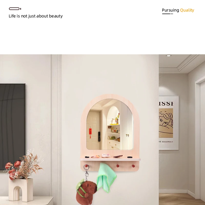 حوض غسيل مرحاض خشبي مرآة للأطفال ، مرآة لارتداء الملابس الكرتون ، ديكور جدار الحمام ، هدايا الطلاب ، بيت اللعب #3