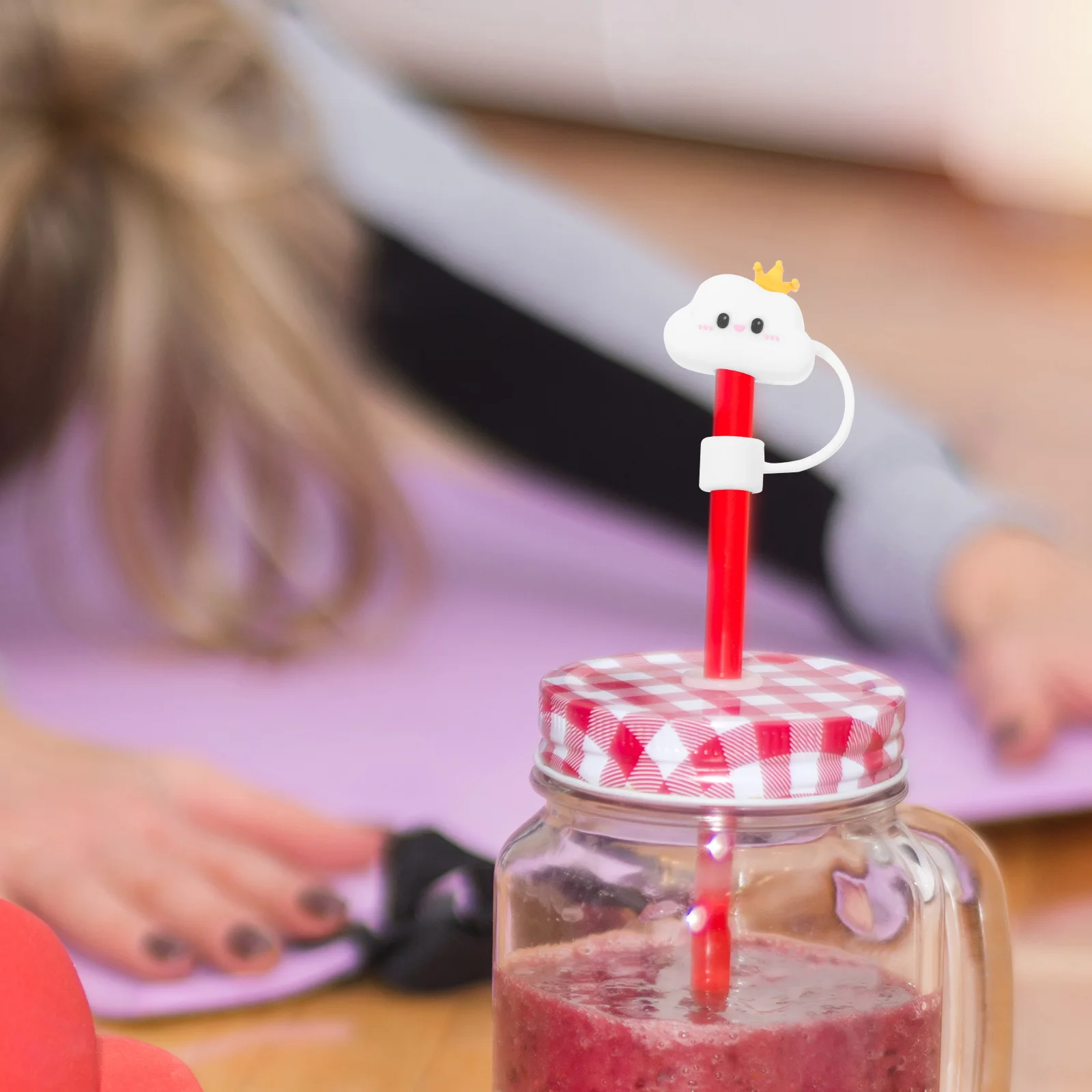 

4pcs Silicone Crown Cloud Straw Covers Reusable Dishwasher Safe Tumbler Accessories For Home Office Outdoor Use Kitchen Bar