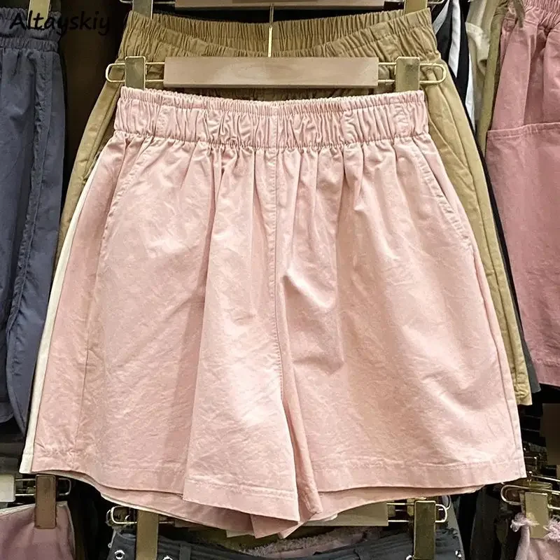 

Летние шорты женские Ulzzang Pure Students простая уличная одежда Harajuku с высокой талией универсальные базовые штаны для отдыха в японском стиле