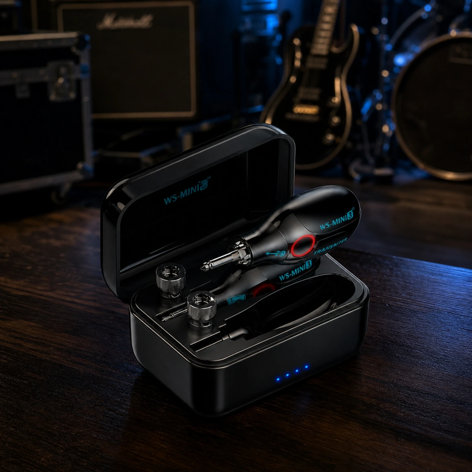 Wireless Guitar System with Charging Case Two-portJack Wireless Guitar System with Charging Box Anti-Interference Clear
