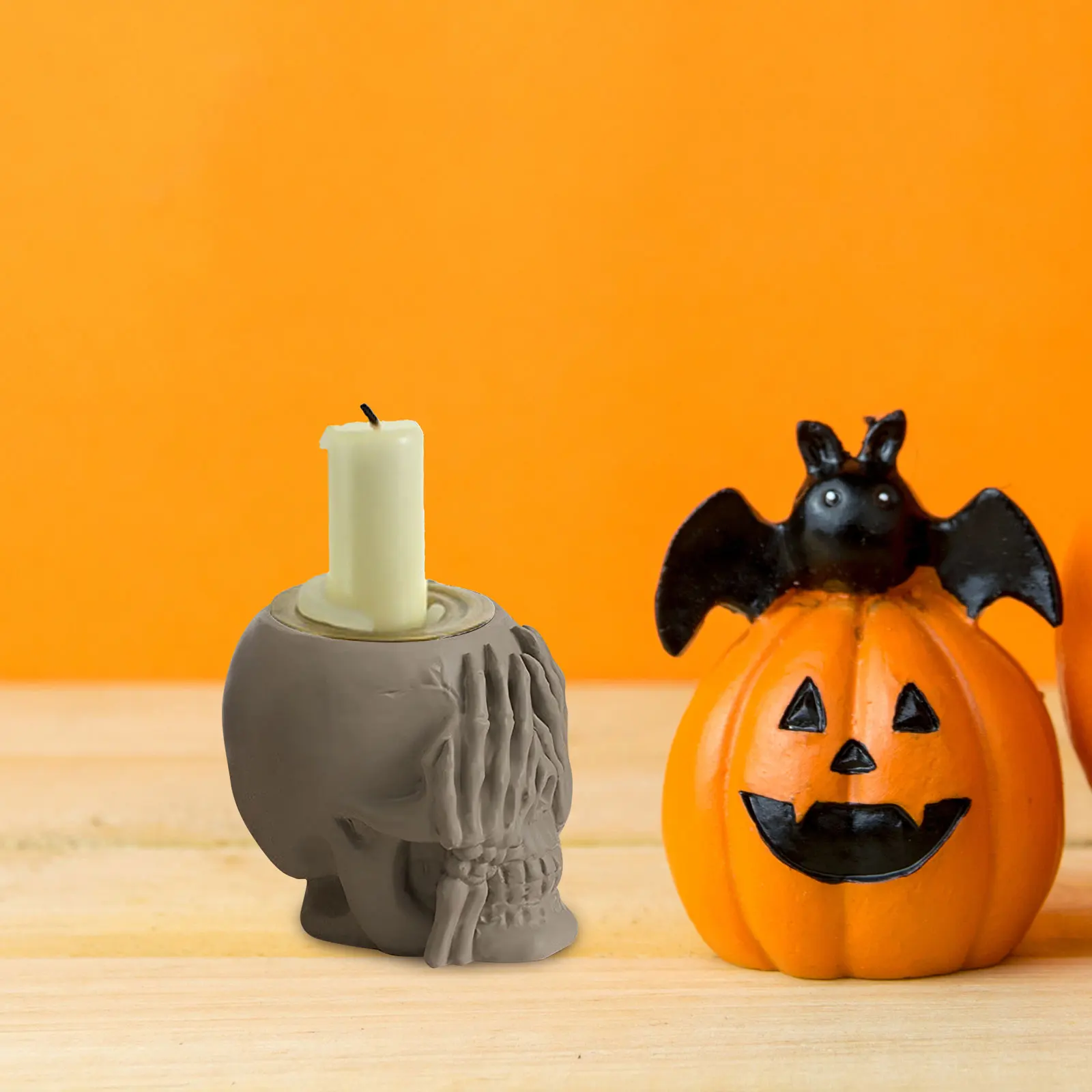 

Skull Aromatherapy Candlestick Making Label Halloween Mold Mould Resin Moulds Decorations
