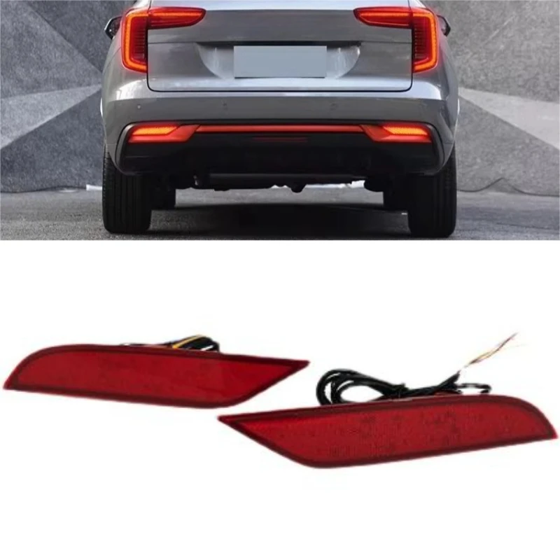 

Для Haval JOLION 2021, автомобильный светодиодный отражатель заднего бампера, DRL, красный динамический указатель поворота, сигнальные огни тормоза, аксессуары