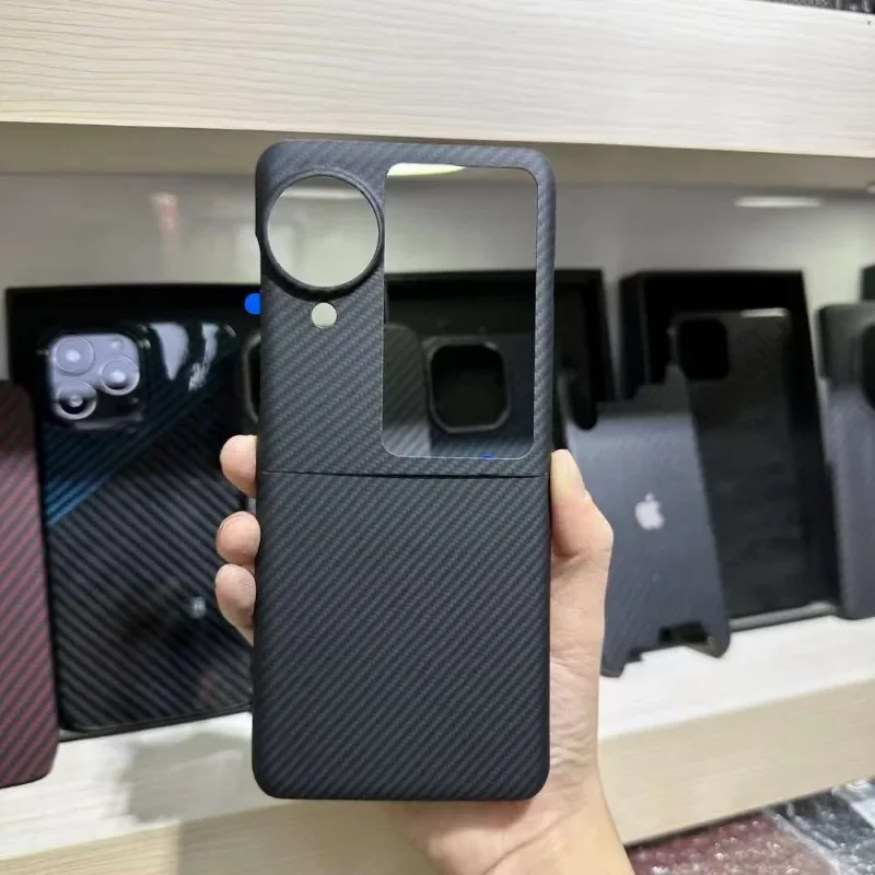 

Carbon Fiber Case For OPPO Find N3 Flip Cover Aramid Fiber Ultra-thin Phone Case For OPPO Find N3 Flip Phone Accessories