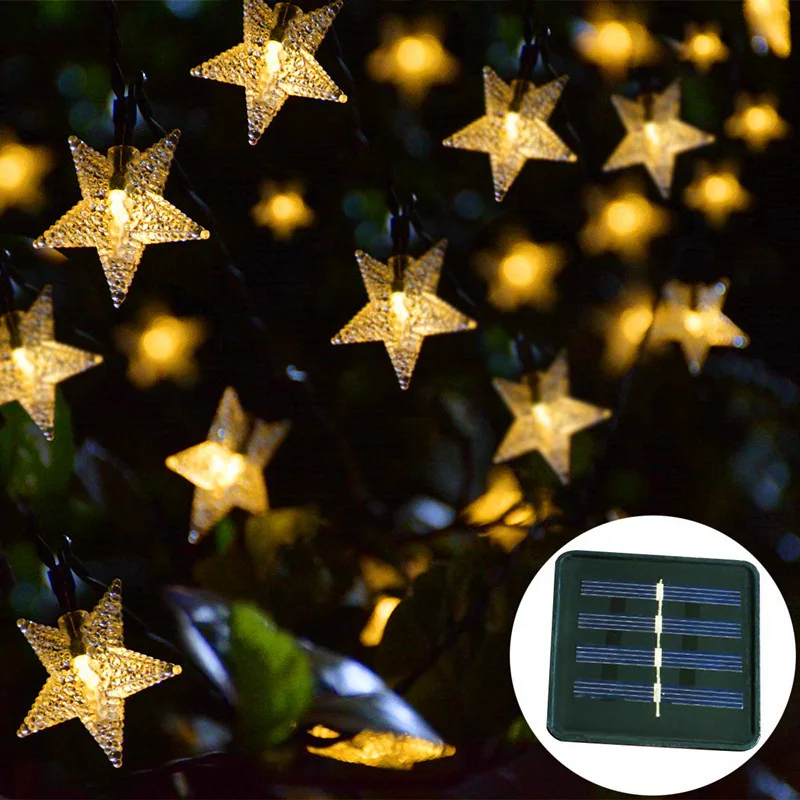 1PC 20/50/100 LED Star String Lights Solar Fairy Garland Lights for Christmas Tree Party Home Wedding Garden Outdoor Decoration