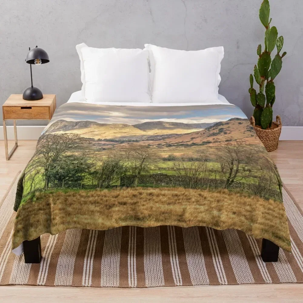 

The Langdale Pikes From Little Langdale Throw Blanket Custom Softest Bed covers Soft Blankets