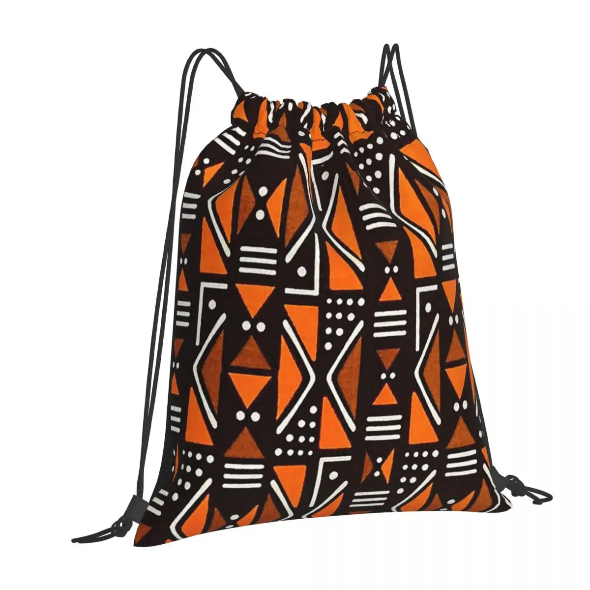 

African Bogolan Africa Ethnic Tribal Art Backpacks Casual Drawstring Bags Sports Bag Book Bags for Man Woman School