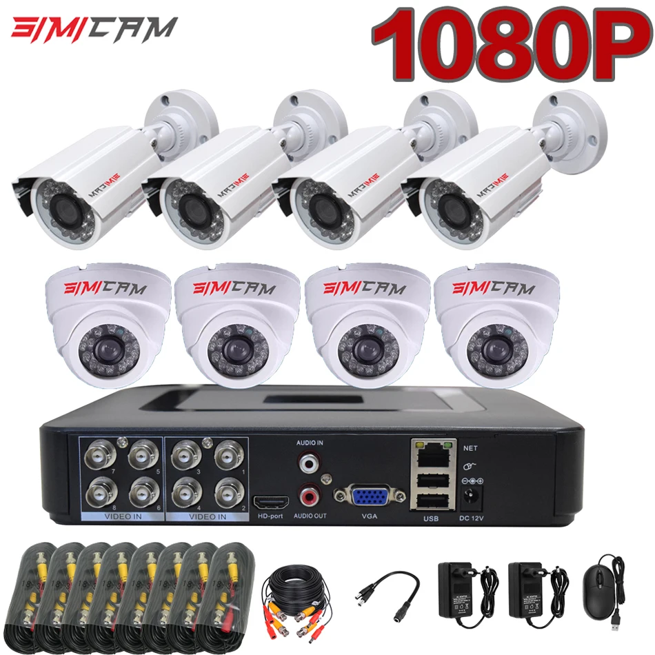 

1080P Security Camera System Analog AHD Kits 8/4Channel DVR Recorder 2/4/6/8PCS 1920*1080P 2MP Outdoor Indoor Video Surveillance