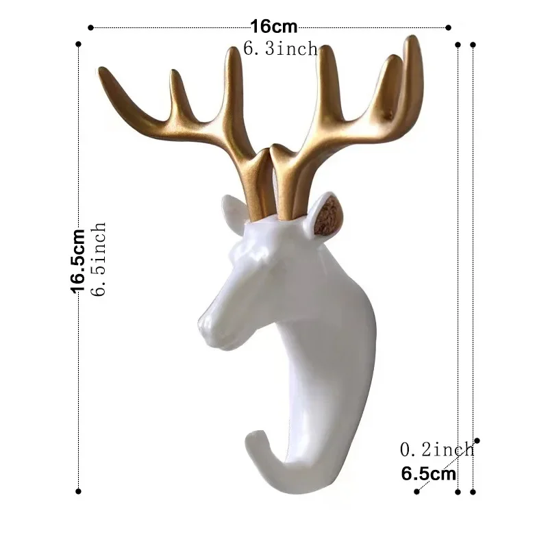 Creative Animal Shape Hooks Vintage Deer Head Animal Hanging Clothes Clothes Hat Scarf Key Antler Clothes Rack Wall Decoration