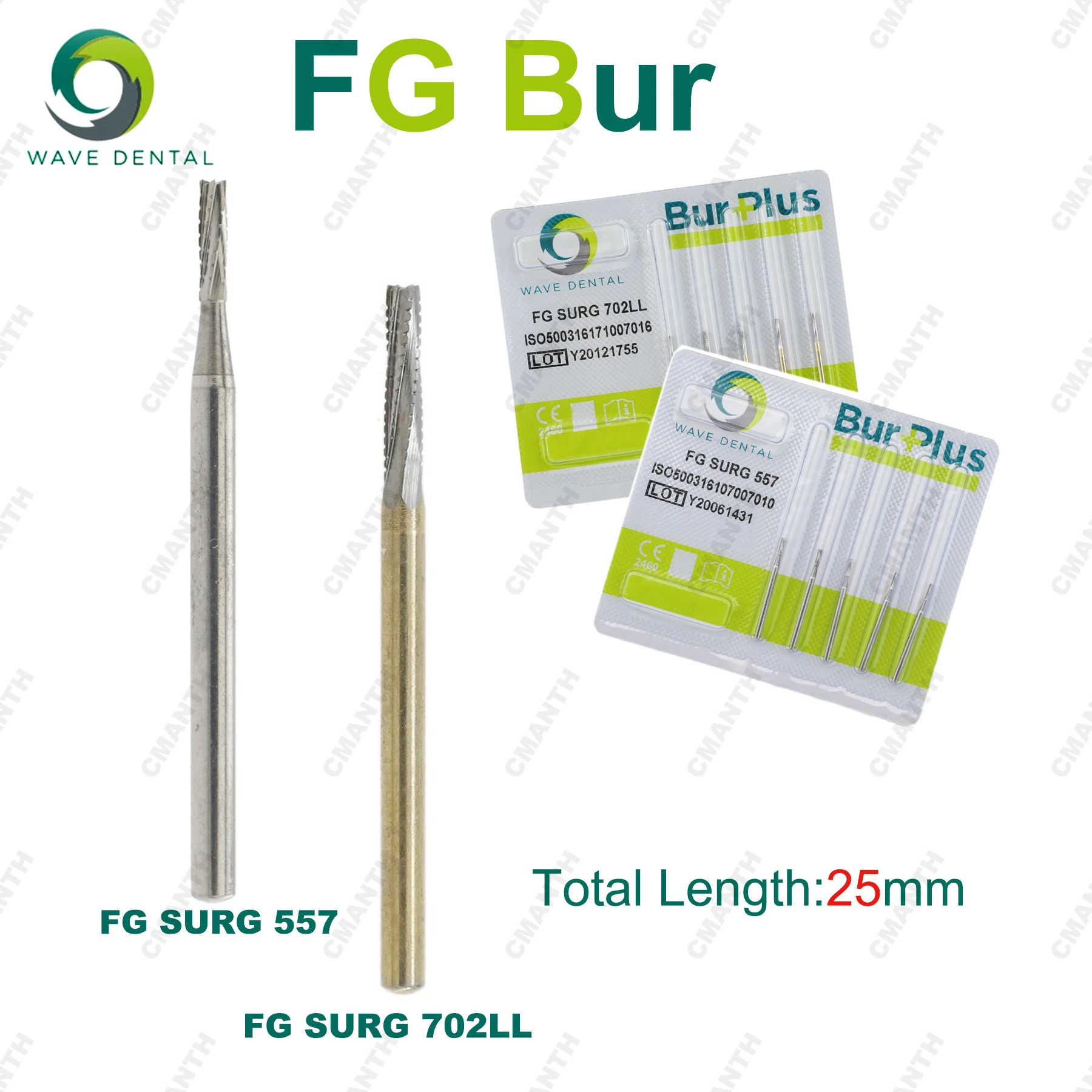 

WAVE Dental Tungsten Carbide Burs Dentistry Drill Different Dia Head FG SURG 702LL/577 Dental Laboratory Equipment 5pcs/Pack