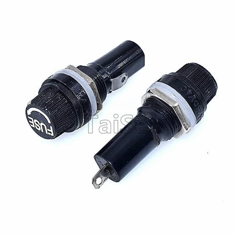 10 قطعة حامل فيوز أسود أنبوب زجاجي قاعدة فيوز 5 × 20 مللي متر 6 × 30 مللي متر مقبس فيوز 2 سنتيمتر