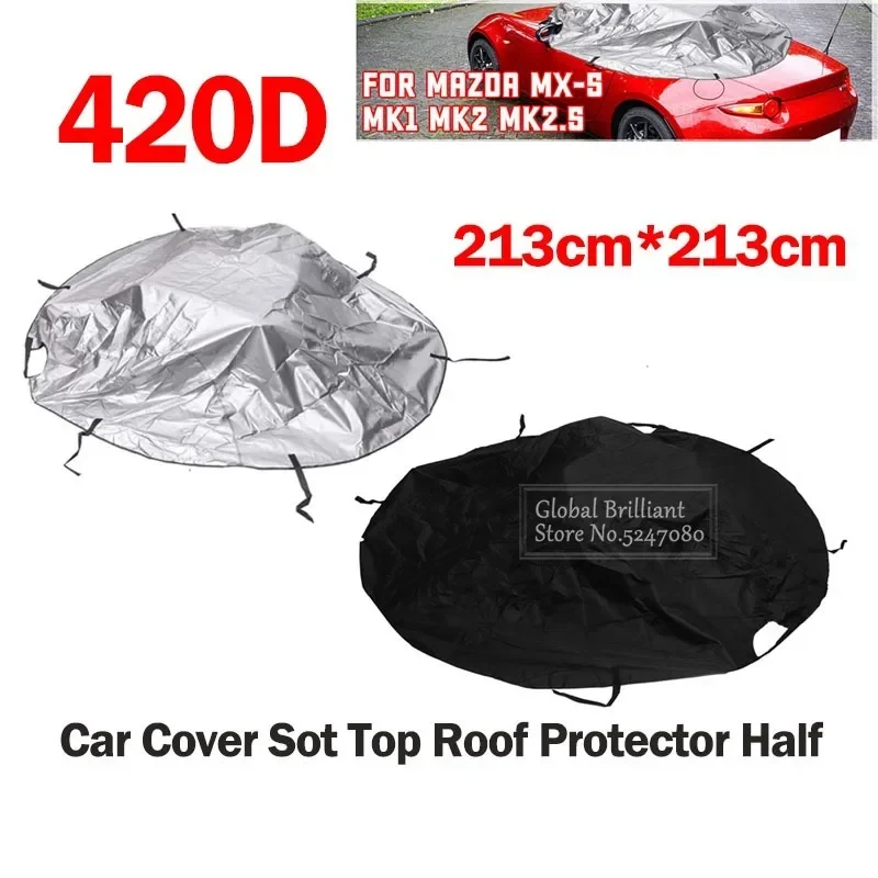 Car Cover Outdoor Protection 420D Car Half Cover Soft Top Roof Snow Sunshade Dustproof Cover For Mazda MX-5 MK1 MK2 MK2.5