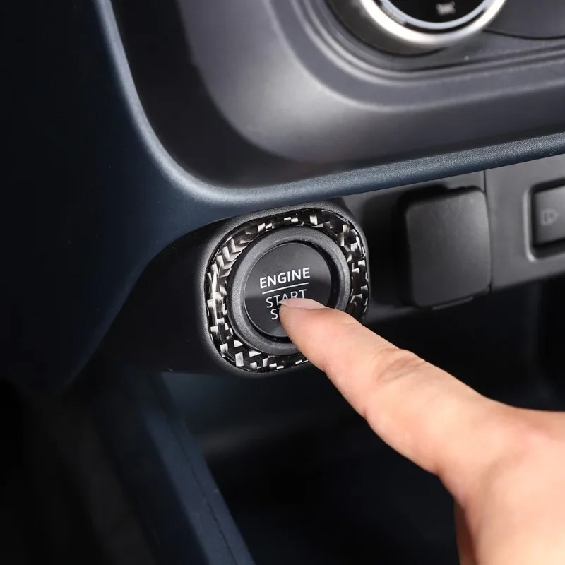 

For Ford Maverick 22-25 Soft Carbon Fiber Car Ignition Switch Ring Sticker Starter Button Trim Sticker Interior Car Accessories