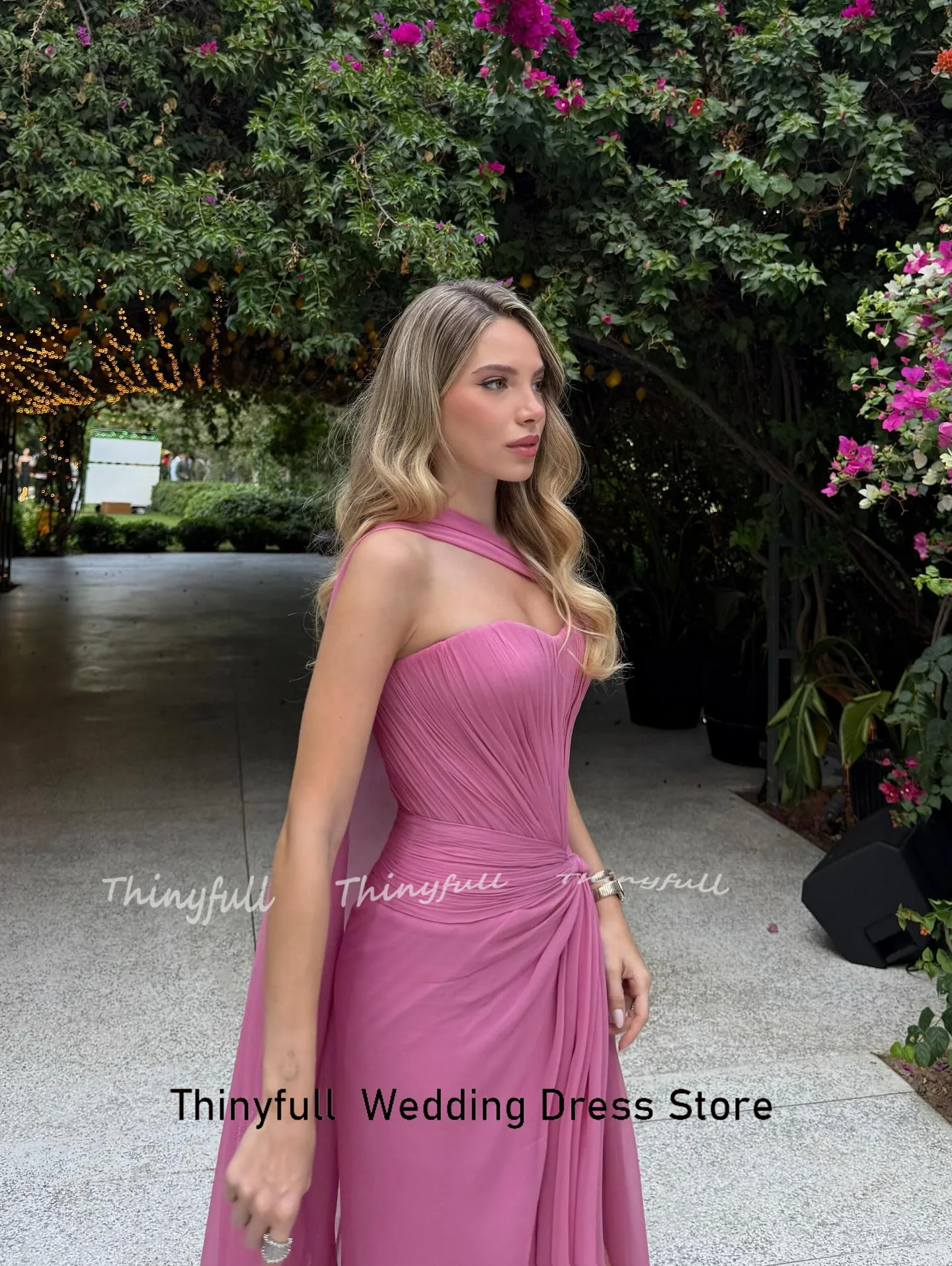 Thinyfull Mermaid Chiffon 2025 Prom Dress Sweetheart Sleeveless Pleat Holiday Dress Long Formal Gown Robe De Soirée Customized image 2