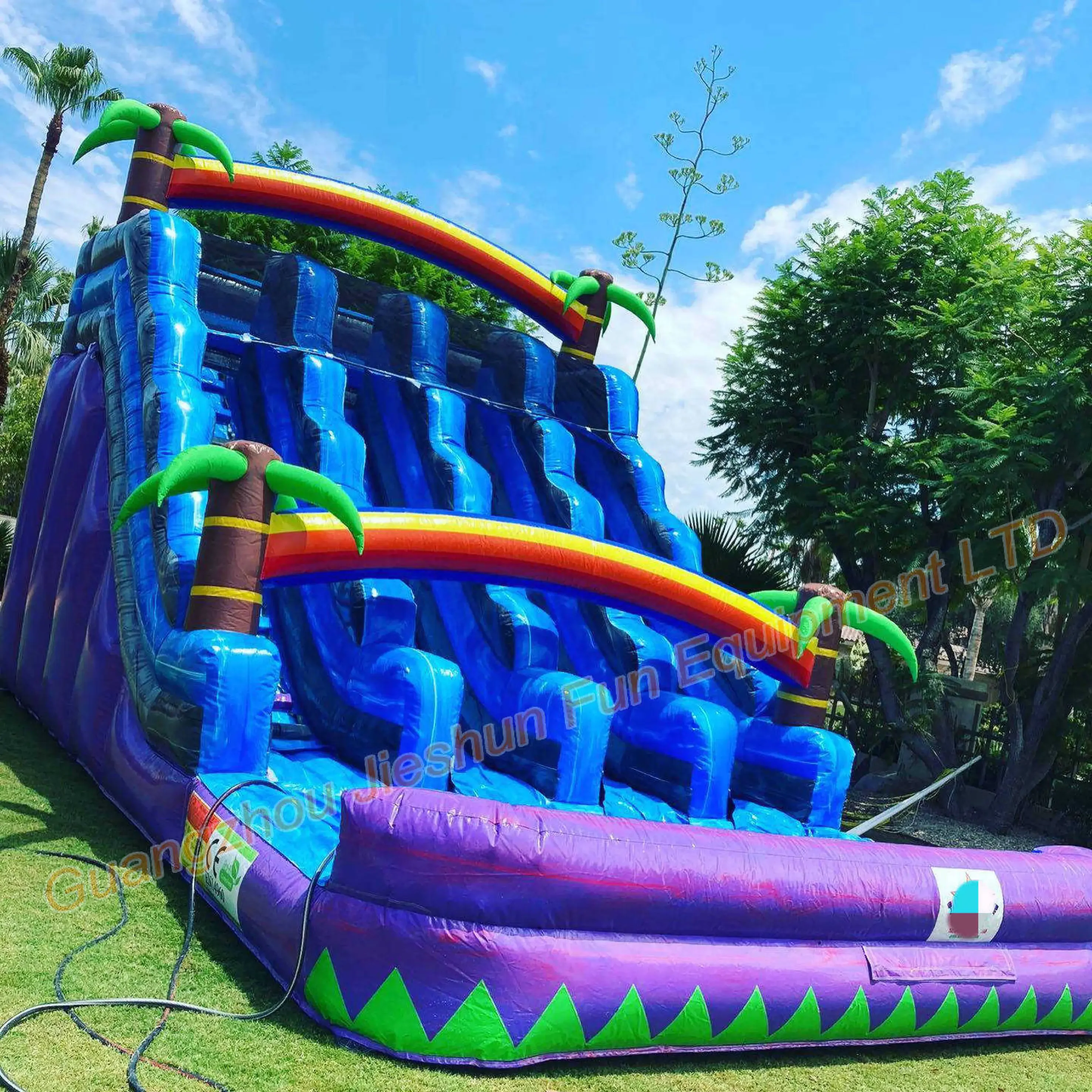 Double Lane Inflatable Slides Inflatable Jumping Slide with Pool