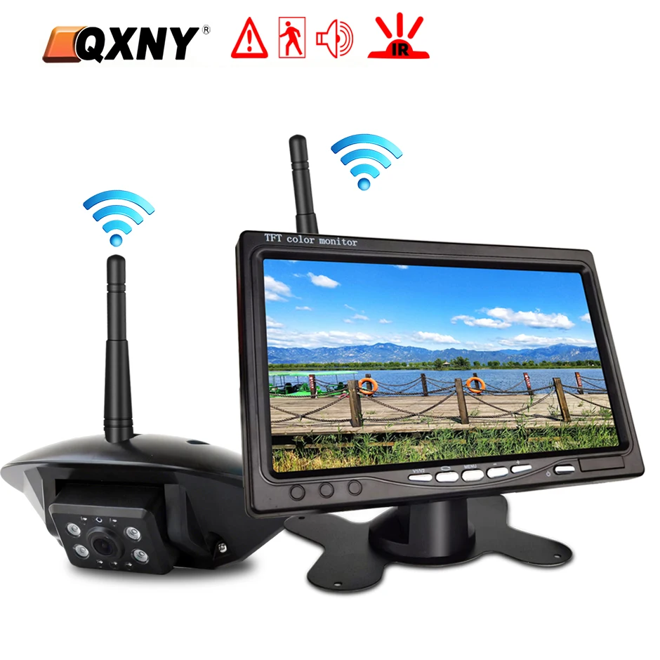 

Wireless Rear View Backup Camera Reversing Cam BSD 7 Inch Monitor AHD for Truck Bus RV Camper Trailer Excavator PickupTrailer