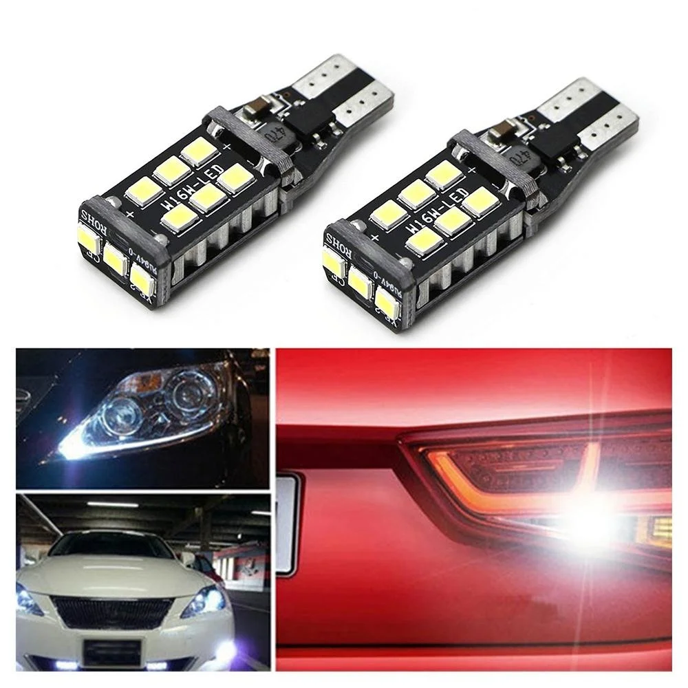 

Универсальная новая лампа Canbus 15SMD 2835 T15 W16W для заднего хода и поворота, 2 шт.