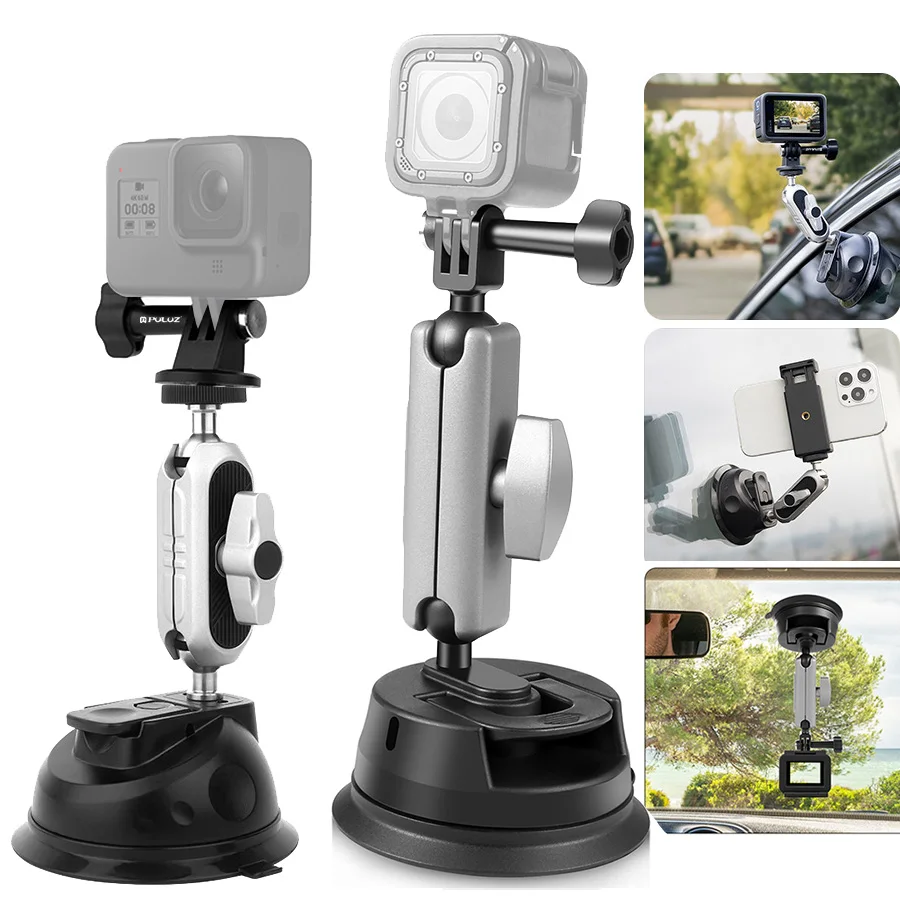 

Suction Cup with Ball Head Arm Car Mount Holder Stands for Gopro Hero SJcam DJI OSMO Insta 360 Action Cameras Mobile Phones