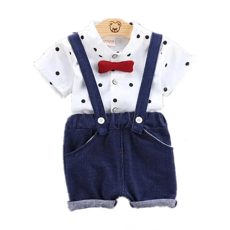 New Summer Baby Boys Clothes Suit Children Short Sleeve Shirt Overalls 2Pcs/sets Toddler Clothing Infant Costume Kids Tracksuits