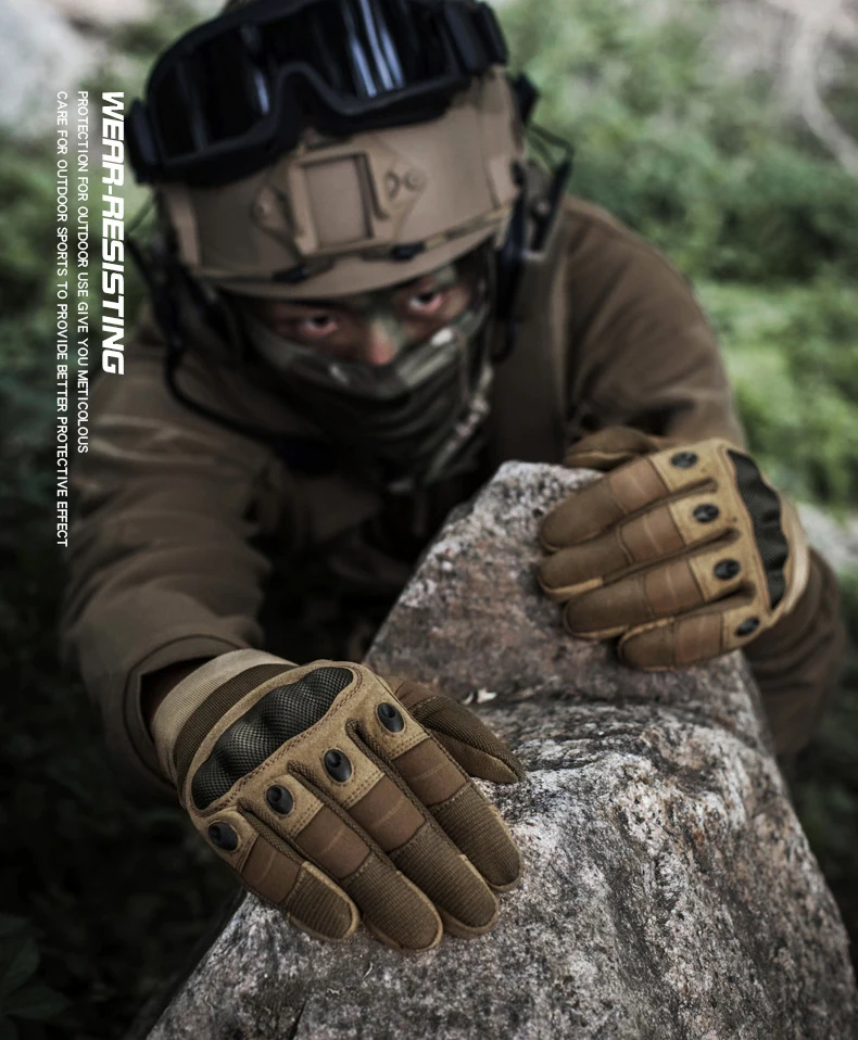 Taktische Handschuhe für Herren, Touchscreen, Kohlefaser, Hartschalenhandschuhe, Damen, schnittfest, militärisch, rutschfest, taktische Outdoor-Handschuhe – Detail 7
