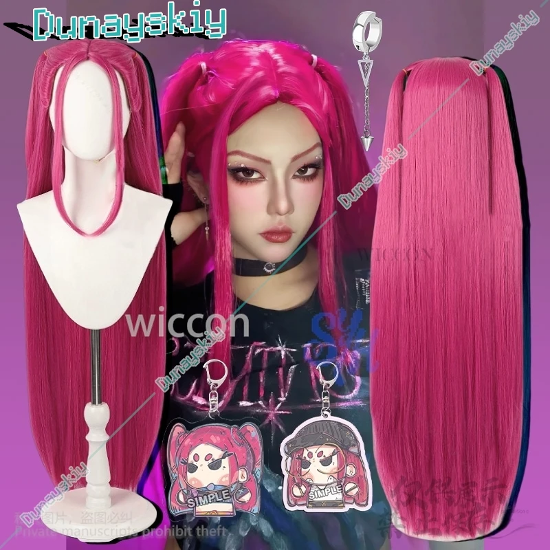 

Korea Girls Group Huntrix Cosplay Hot Idol Mira Anime Movie Kpop Demon Hot Pink Long Wigs Jirai Kei Girls Heat Wig Halloween