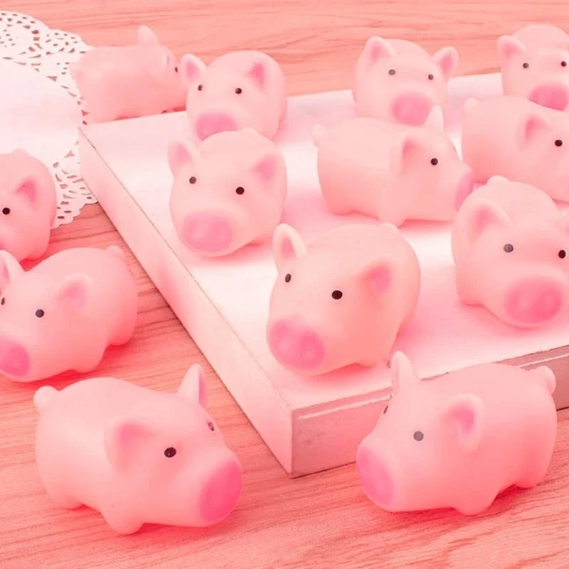 10 個かわいいピンクのブタのスクイーズ音圧おもちゃおやつ子供の誕生日ゲストギフト 15UB