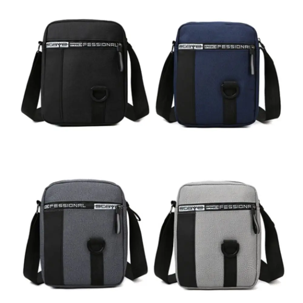 Bolsa de ombro de pano Oxford portátil masculina, bolsa de mão de negócios preta, cinza, azul, minimalista casual e elegante tiracolo