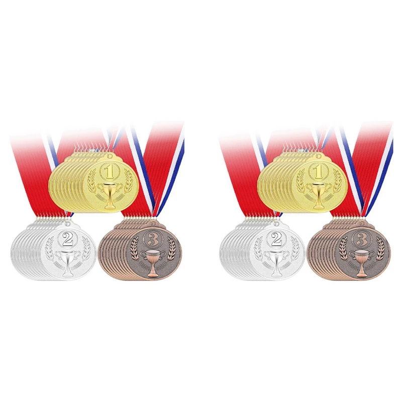 60Pcs Award Medals Gold Silver Bronze Winner Medals 1St 2Nd 3Rd Prizes For Competitions