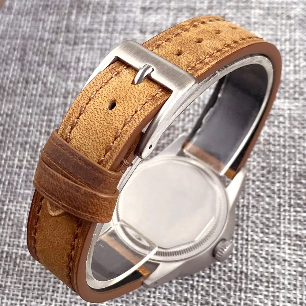 مزدوجة القبة الياقوت العسكرية الرملي 36 مللي متر ريترو 200 متر مقاوم للماء الرجال التلقائي NH34 GMT ساعات آلية مضيئة الهاتفي