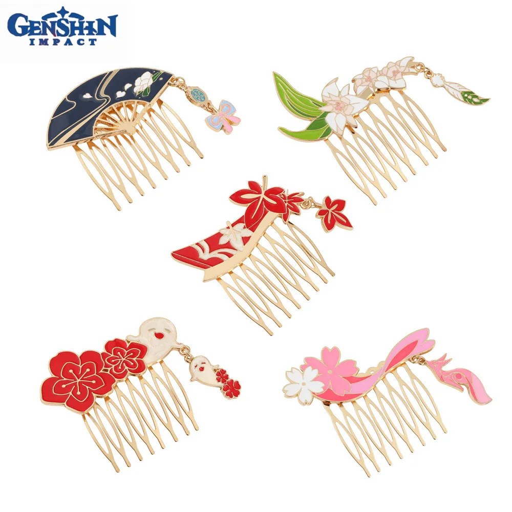 Game GS Impact Hairpin Anime Cosplay Props Metal Hair Pins Clips Jewelry Headwear Hairpins For Girls Kids Accessories Gift