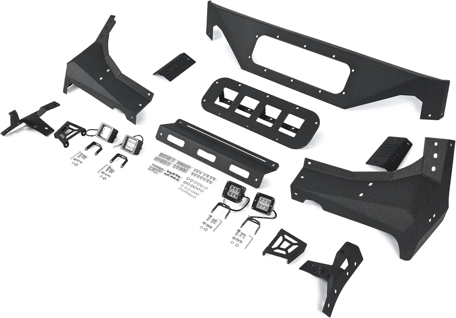 Kuafu-cubierta de marco de parabrisas Compatible con Jeep Wrangler Jk 2007-2018 y Unlimited, Kit de armadura corporal para techo de 2/4 puertas