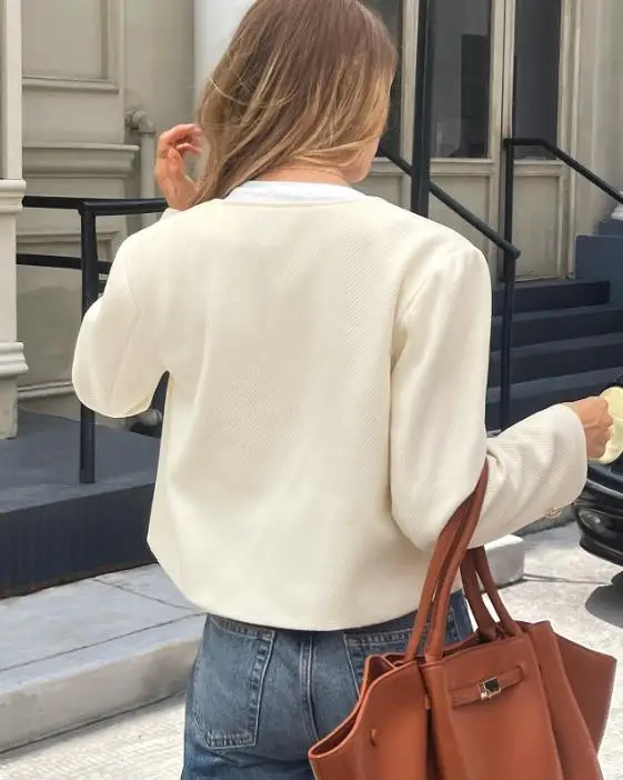 

Women's Long Sleeved Solid Color Cardigan Shirt Jacket 2025 Autumn Winter Leisure Vacation Casual Outerwear