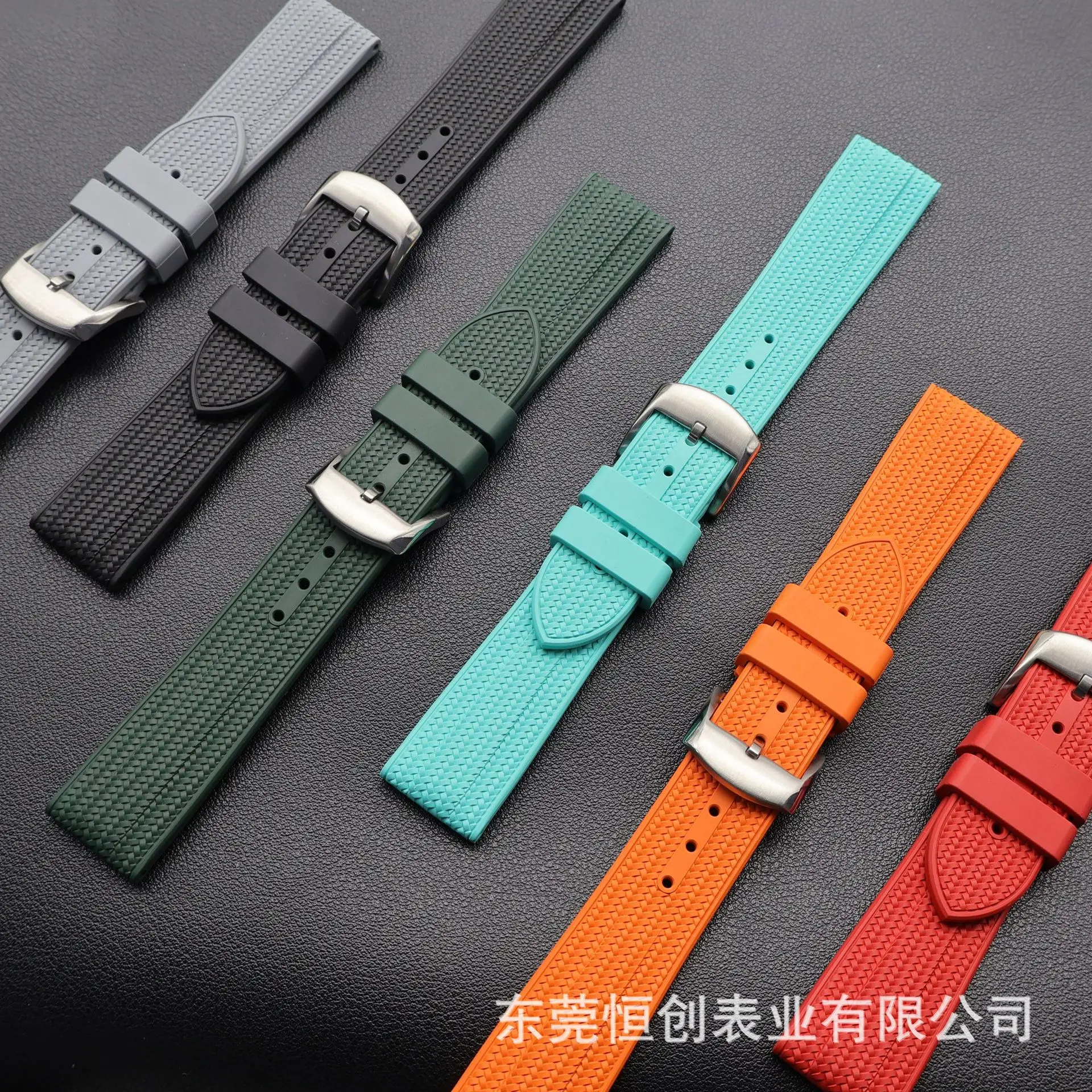 

20mm 22mm New FKM Fluoro Rubber Watch Band Diving Quick Release Stainless Steel Pin Buckle Bracelet for Omega Seiko Rolex Strap