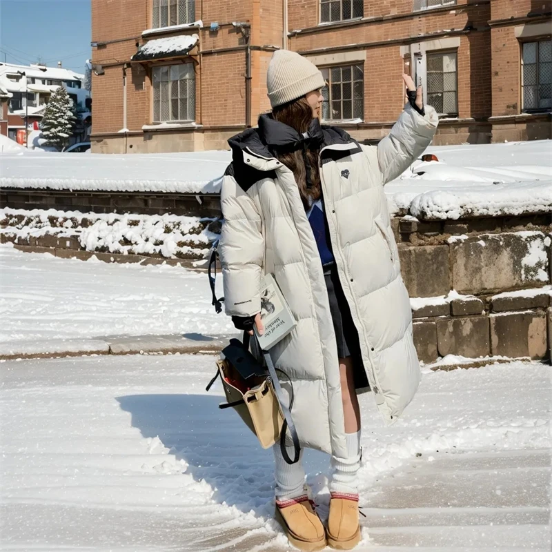 2024 Winter Women\'s Puffer Casual Snow Wear Coat Long Parkas Clothes Hooded Cotton Padded Jacket Female Windproof Overcoat Oute