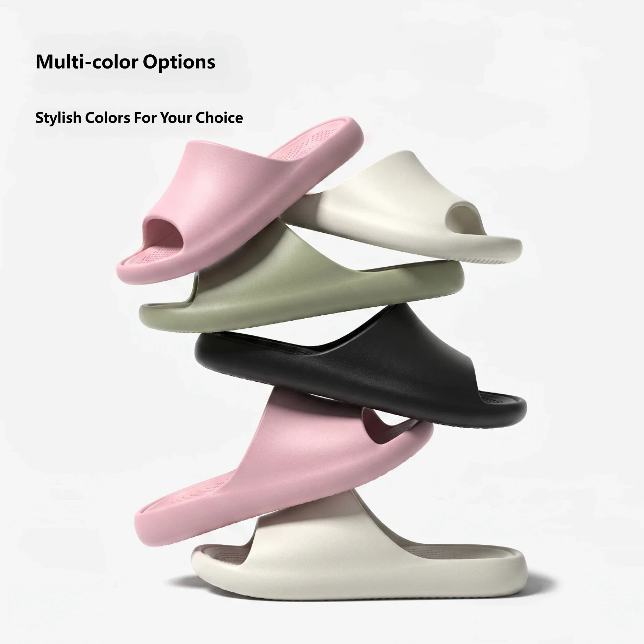 Men Women EVA Arch Support Slide Sandals One‑Piece Molded Shock Absorbing Non‑Slip Recessed Footbed Home Bathroom Slippers