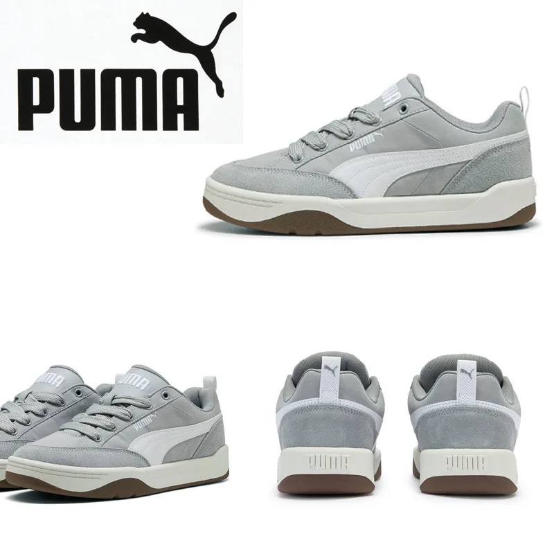 

Кроссовки PUMA унисекс Retro Low Top Skate 397495-09, серо-белые, двухцветные, с вышитым язычком