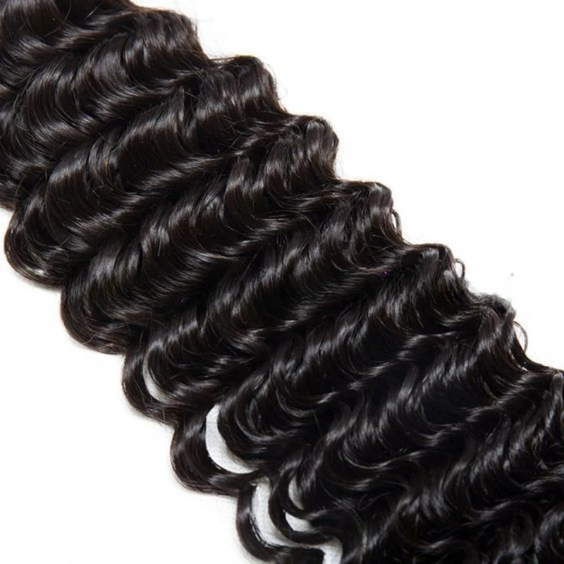 32인치 1/2/3피스 12A급 딥 웨이브 인모 헤어 번들 더블 웨프트 헤어 익스텐션 100g/개 풀 엔드 내추럴 컬러 브라질리언 버진
