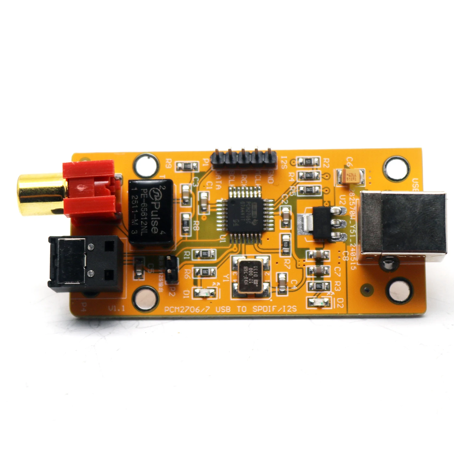 PCM2706 USB Sound Card | Optical/Coaxial/I2S Output DAC | Power Filter for HiFi Music | Digital Audio Converter 24-bit/96kHz