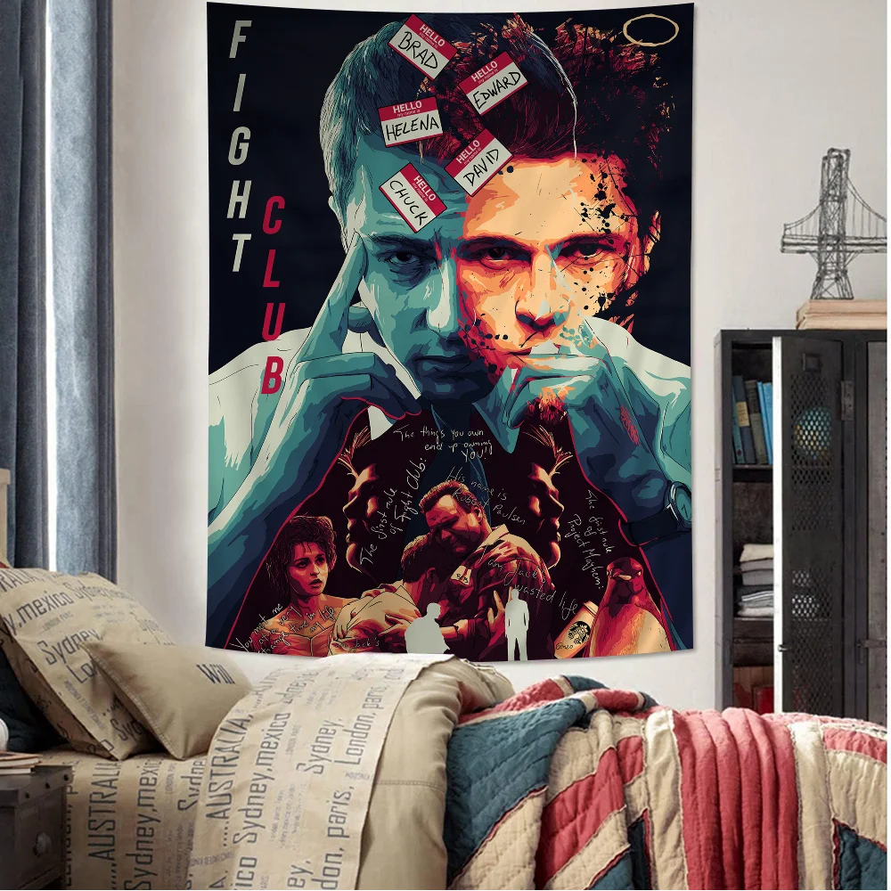 

F-Fight Club Wall Tapestry Home Decoration hippie bohemian decoration divination INS Home Decor