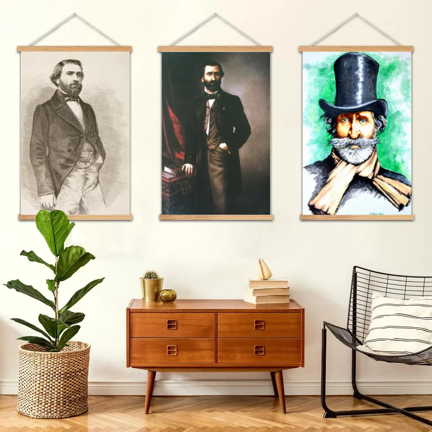 Giuseppe Verdi Pintura de parede emoldurada, pôster de arte em tela e arte de parede, família moderna, decoração de quarto, pôsteres, pintura decorativa