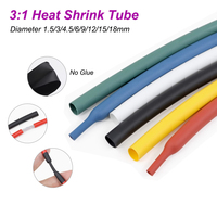 1m - 50m 3:1 Heat Shrink Tube No Glue Dia 1.5/3/4.5/6/9/12/15/18mm Polyolefin Insulated Waterproof Protection Case Cable Sleeve