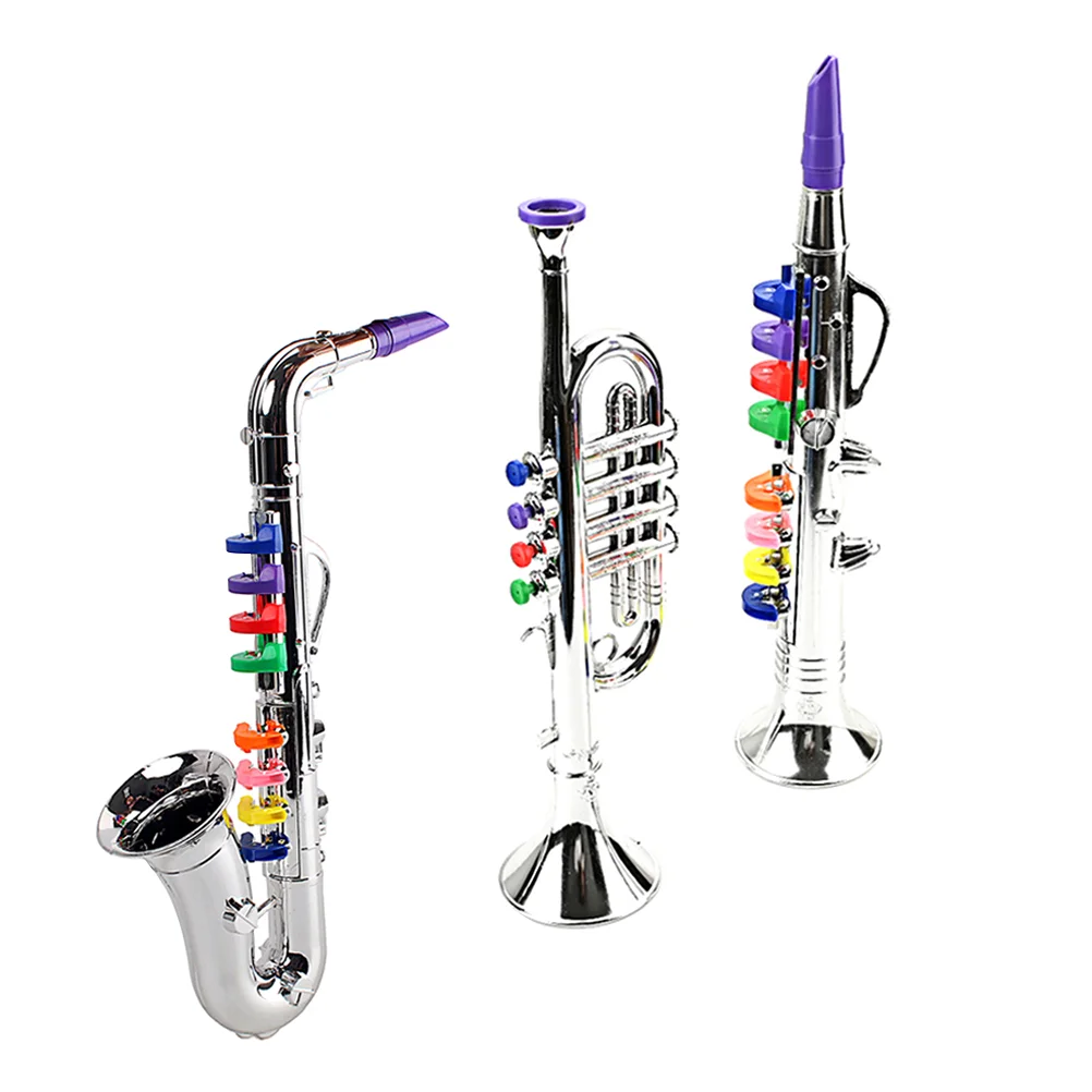 

Sax Toy Children Wind Instrument Toys Kit Kids Trumpet Plastic Children’s Small Clarinet Saxophone Simulation Household