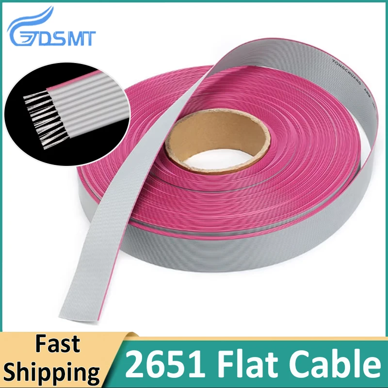 10P~60P Flat Ribbon Cable Tin Plated Copper Terminal Connection Wire Grey