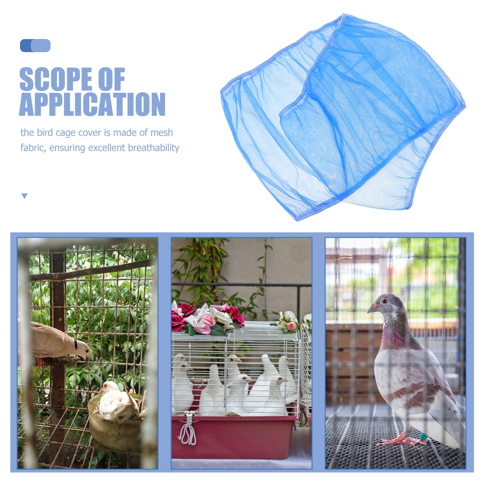 

4 Pcs Bird Cage Dustproof Net Birdcage Cover Mesh Accessories Seed Catcher Polyester