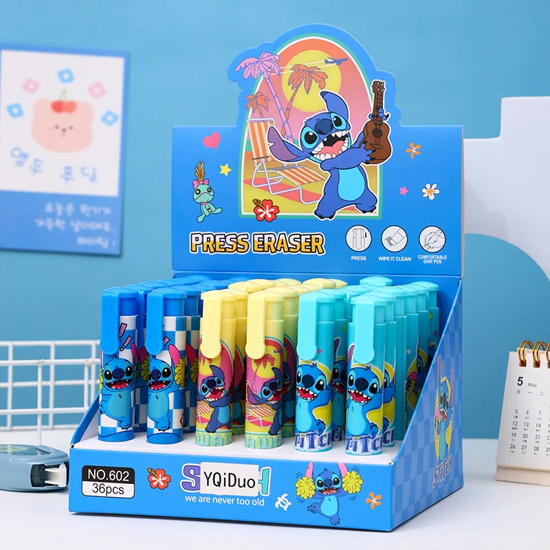 

Disney Stitch Rubber 36pcs Cartoon Stitch Doll Press The Eraser Primary School Supplies Children'S Gifts And Prizes Stationery