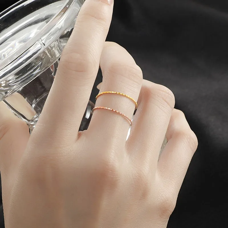 Stainless Steel Thin Gear Design Stackable Ring Knuckle Midi Rings for Women Girl Size 4-9