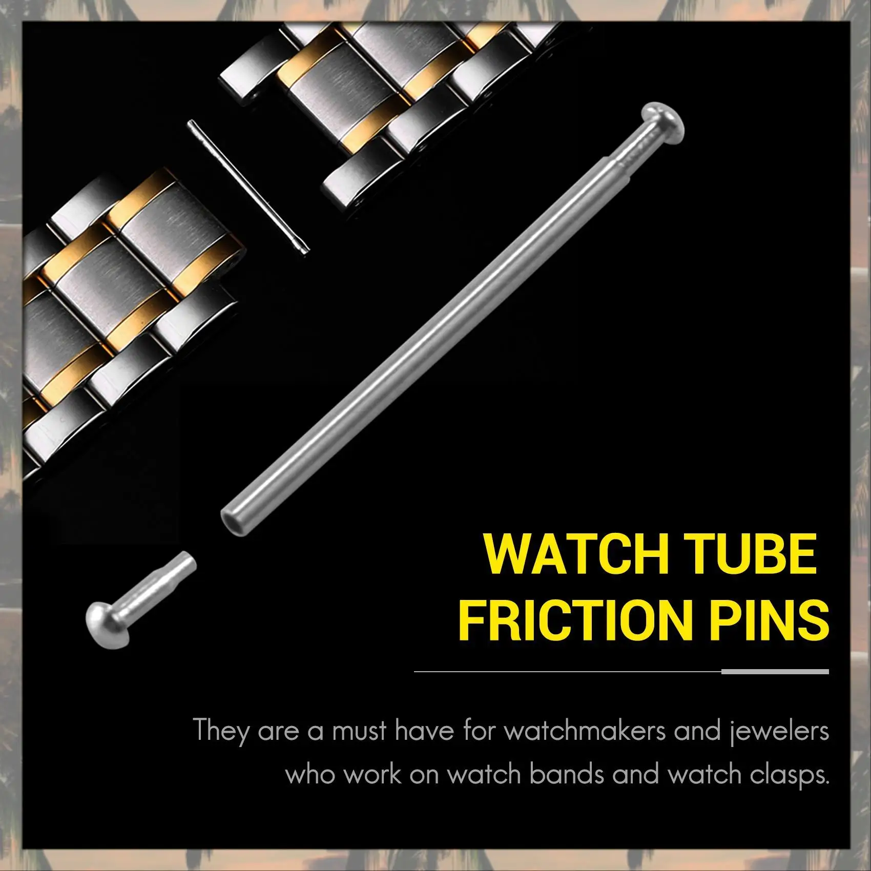 A70U New Tube Friction Pin Pressure Bars Pins & Rivet Ends For Watch Band Clasp Straps Buckles Bracelets Thickness 1.0Mm 100 Pcs