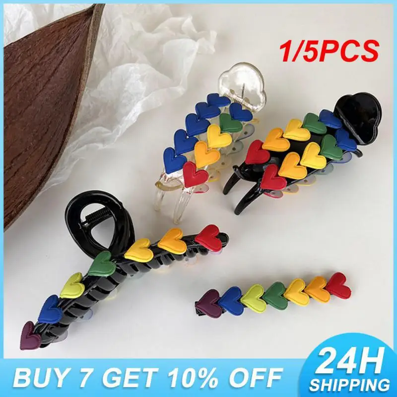 1/5PCS Fashionable Rainbow Hairpin Clearly Popular Fashion Oversized Hair Clip Fashion Hair Accessories