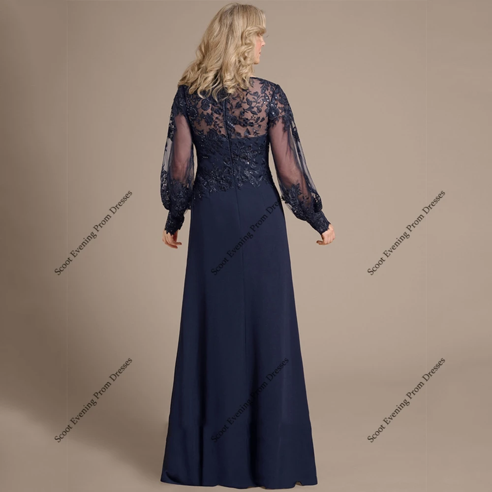 Simples colher mãe da noiva vestidos com renda manga cheia vestidos de festa de casamento para as mulheres 2025 verão novo robe de soirée