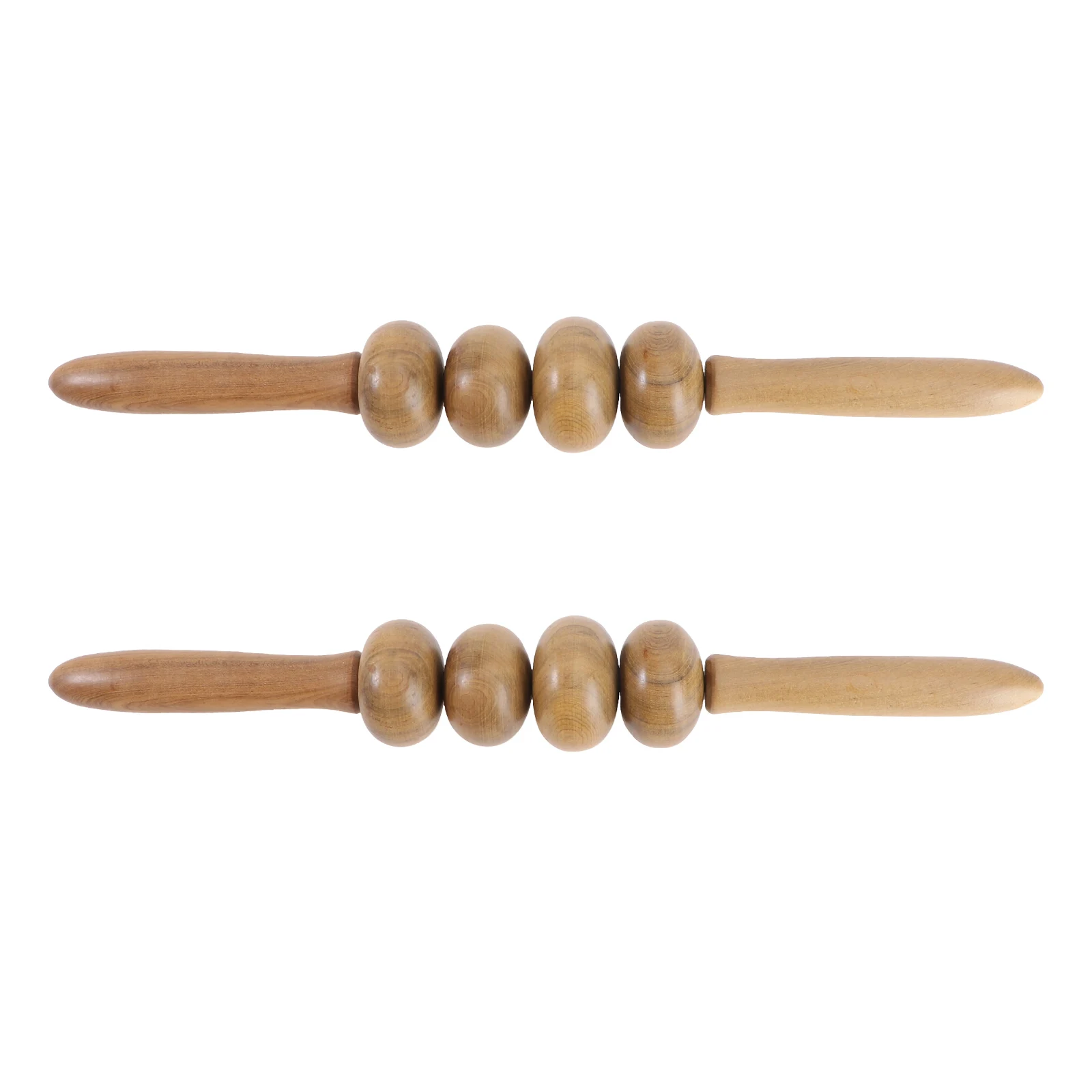 

2 Pcs Massage Roller Wooden Abdominal Fitness Muscle Body Relaxation Scroll Wheel Multifunctional Health Preserving Massager