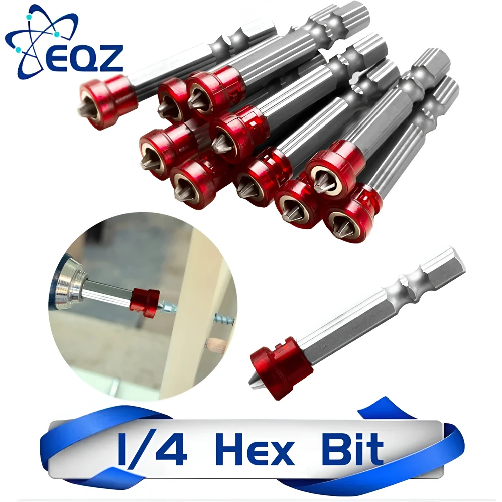 1/2/3/4/5Pcs Magnetic Screwdriver Bit Cross-head PH2 Magnetic Screwdriver Bit 1/4 Inch Hex Shank Screwdriver Bit